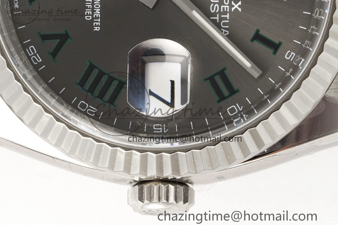 Bracelet Gray Edition 904L Green Roman Best Dial VR3235 Steel 126234 1:1 on DateJust Jubilee 36 Markers Clean 0506